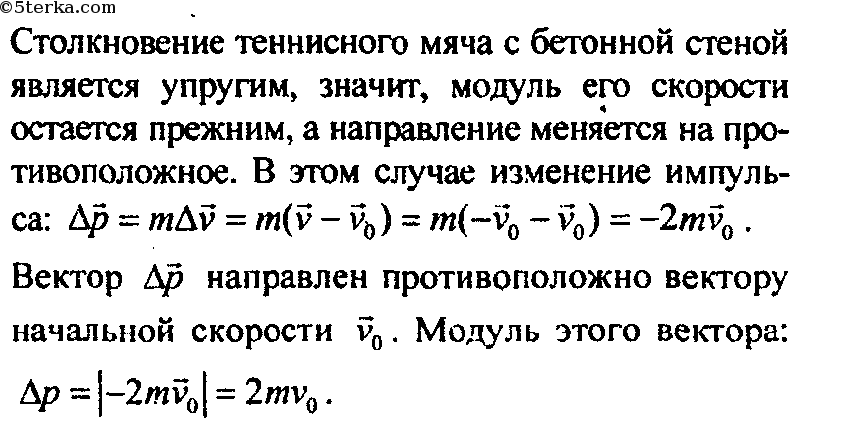 Модуль изменения импульса шара