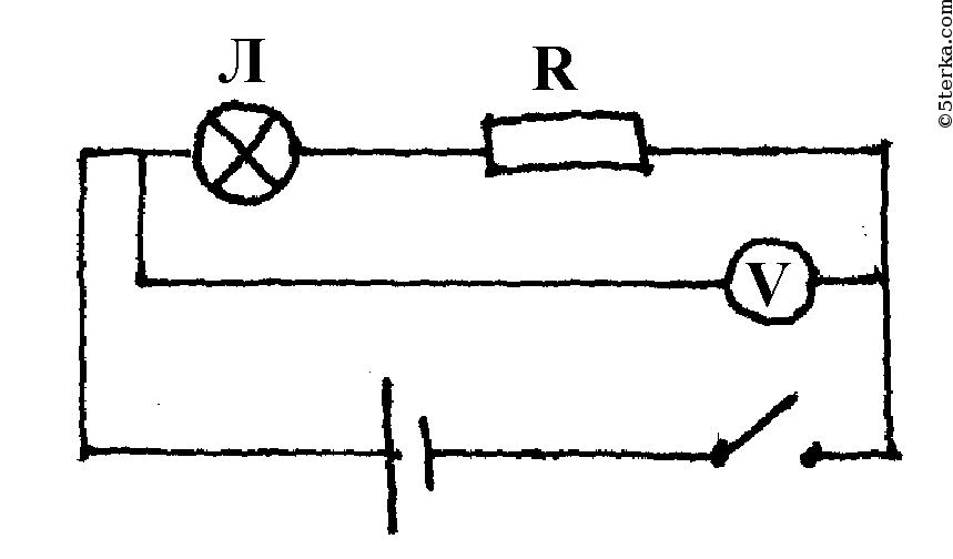 Рисунок собираем электрическую цепь. Измерение напряжения на различных участках цепи рисунок
