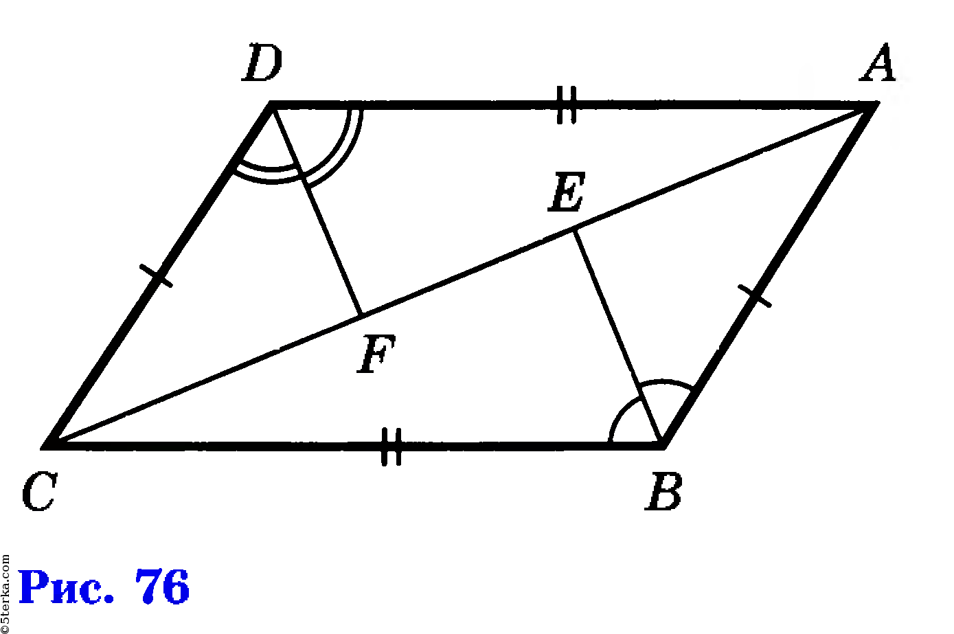 Треугольник авс доказать ав сд. АВ+СД=вс+ад. Биссектриса угла. Доказать что АВ =СД. На рис 76 АВ=СД, ад=вс, ве - биссектриса.