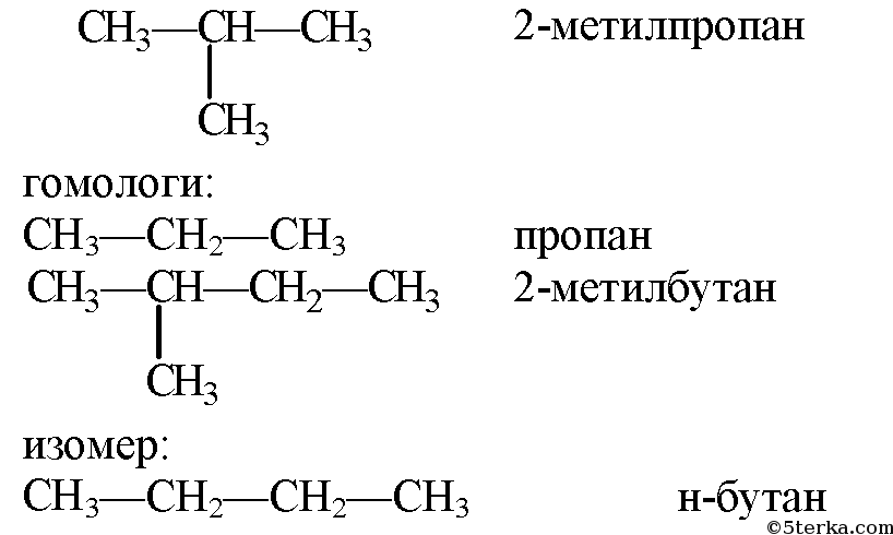 Гомологи 2 метилпропана
