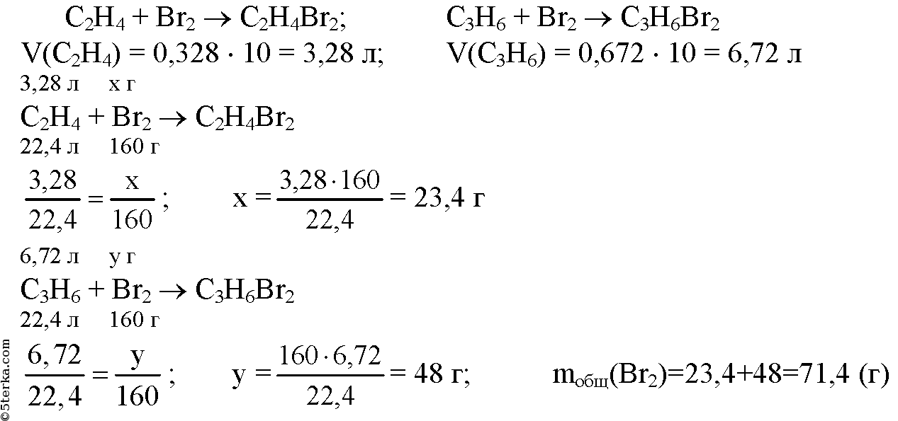 Какую массу 12. Какую массу брома может присоединить 10 л этилена. Рассчитайте массу брома которую может присоединить смесь объемом 10.