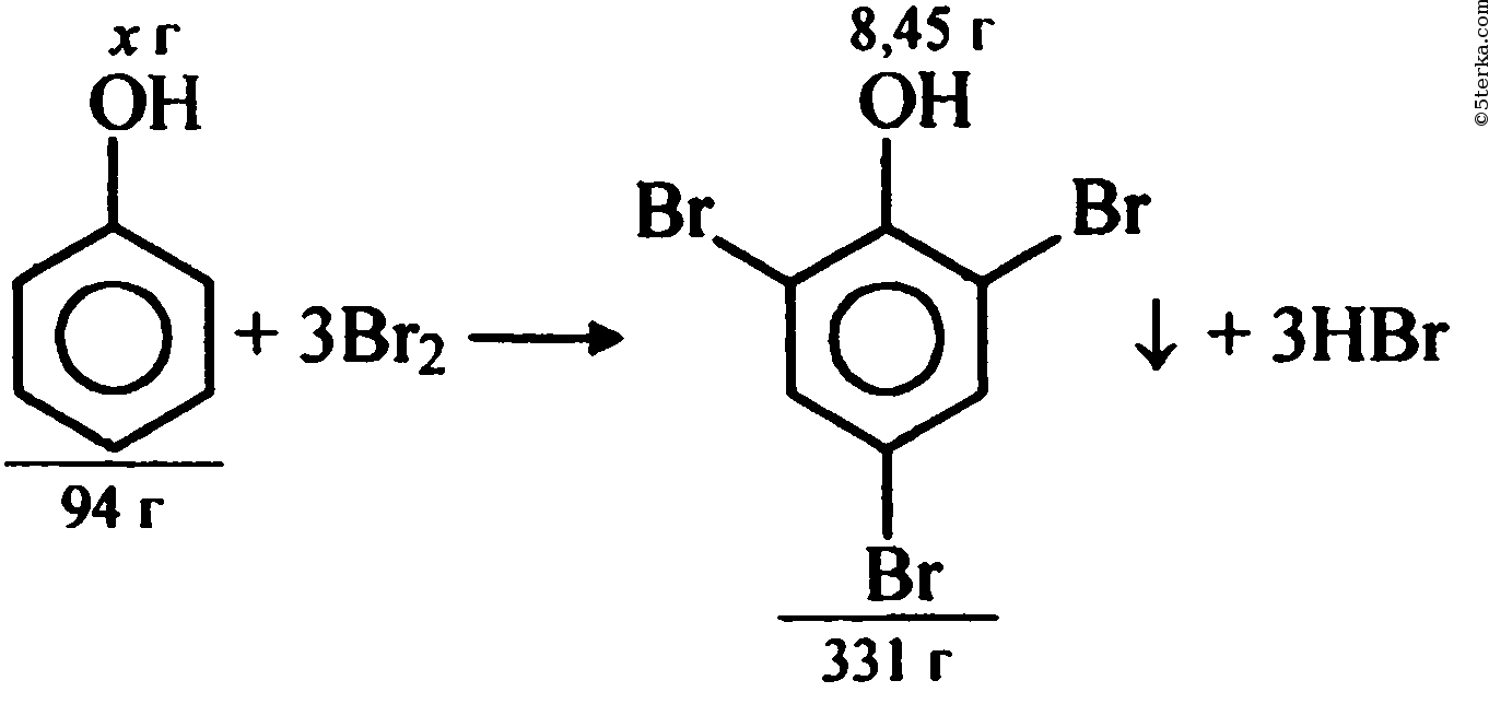 При взаимодействии фенола с бромной водой образуется