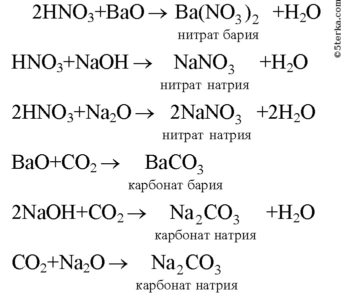 С гидроксидом натрия взаимодействует нитрат бария