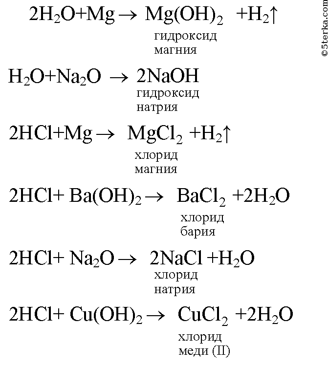 6 соляная кислота гидроксид магния